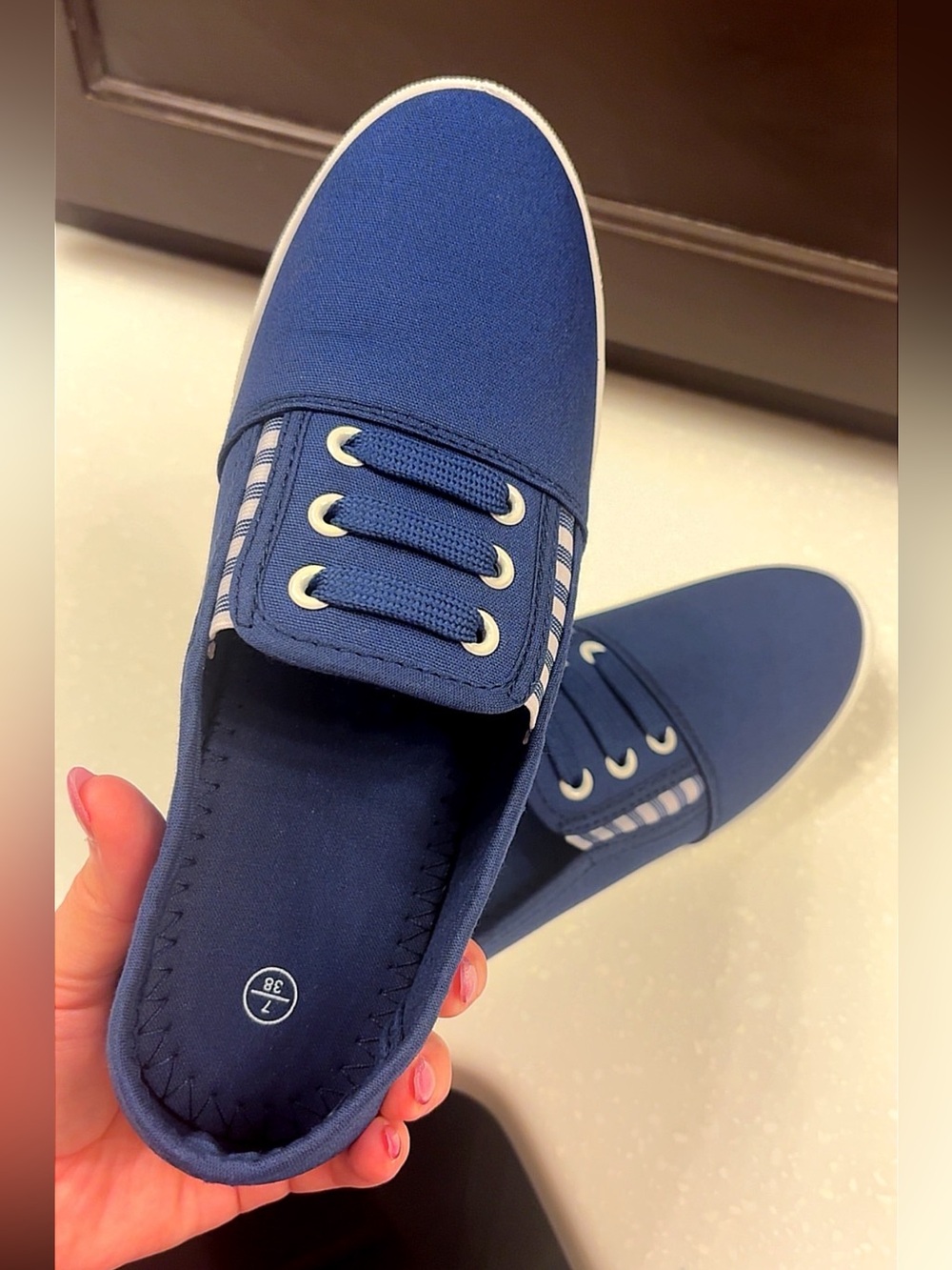 Women’s Navy Slip-On Canvas Shoes